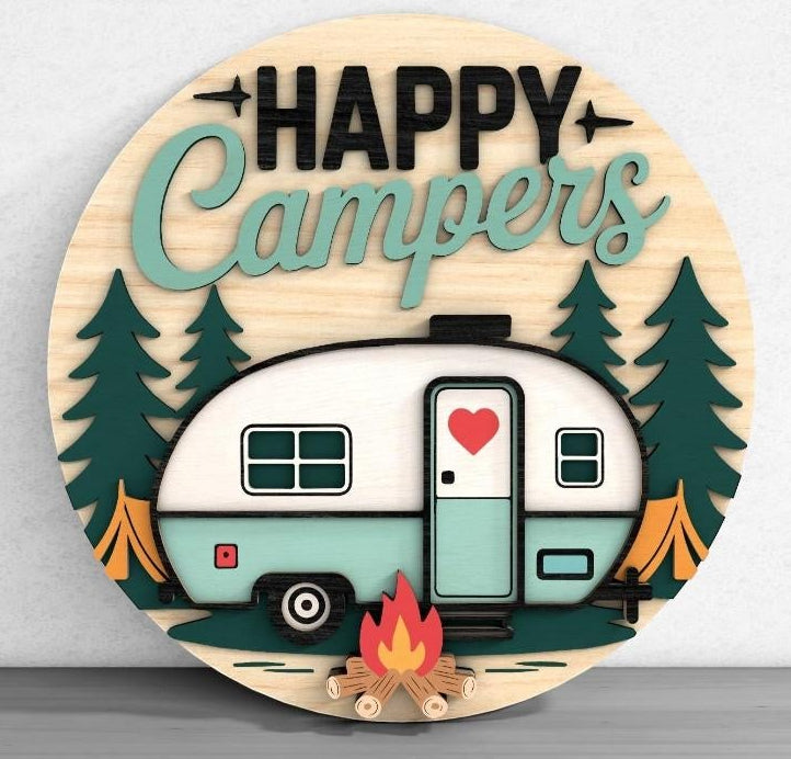 Happy Camper Wood Sign