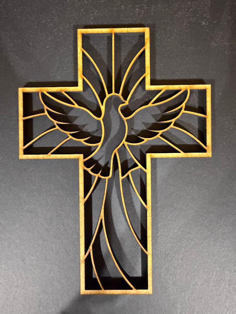 Cross w Bird Cutout