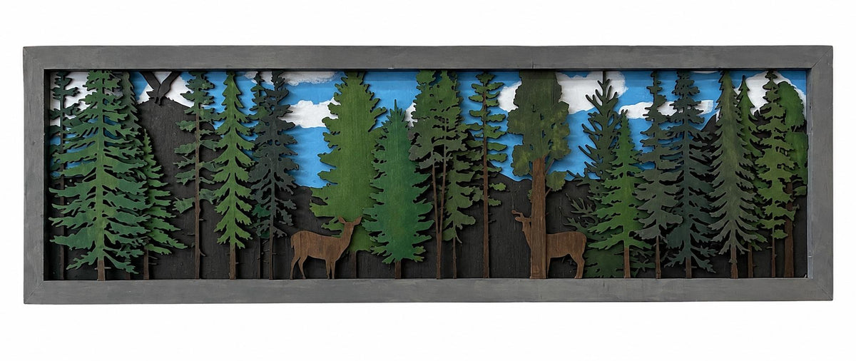 Deer Layered Wood Sign