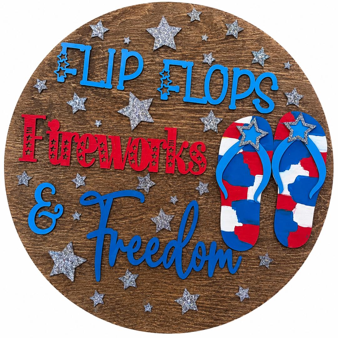 Fourth of July Wood Sign