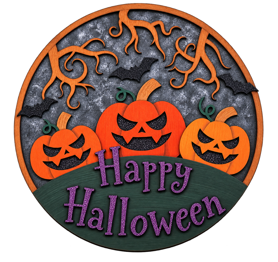 Happy Halloween Wood Sign