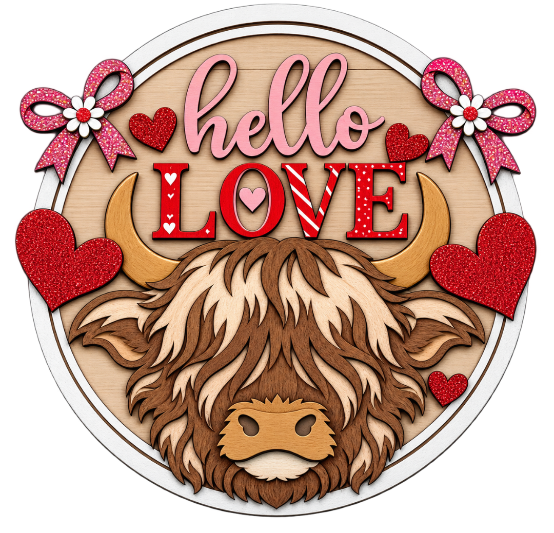 Hello Love Wood Sign