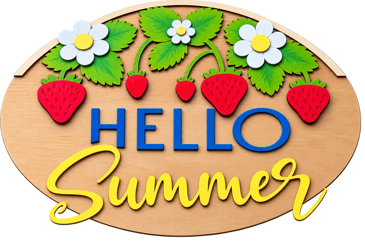 Hello Summer Wood Sign