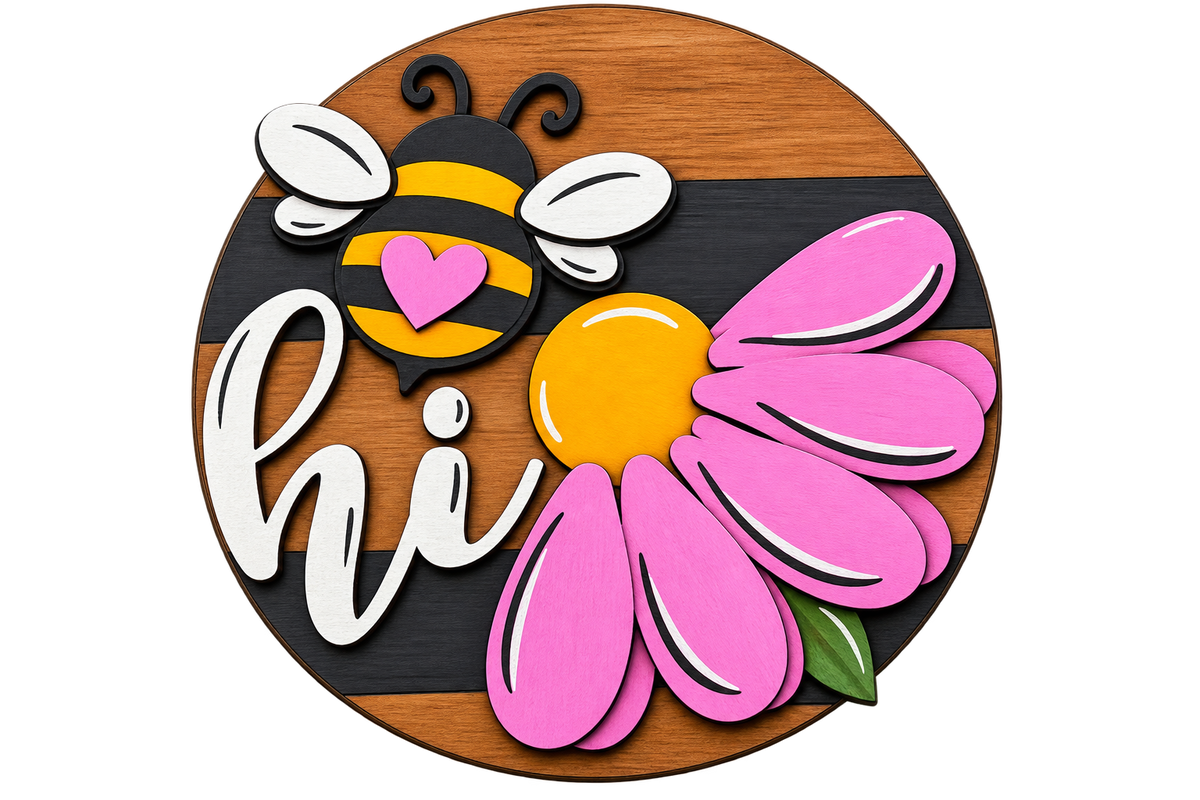 Hi Bee Wood Sign