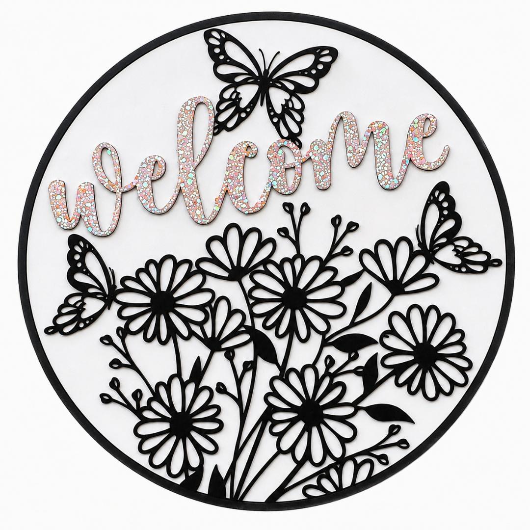 Welcome Flowers and Butterflies